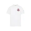 Moncler Flocked Logo T-shirt In Organic Cotton With Aesthetics In White