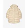 Moncler Natural Dacca Hooded Padded Shell Parka 4-14 In Neutral