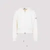 Moncler Cotton Fleece Zip Up Jacket In Neutral
