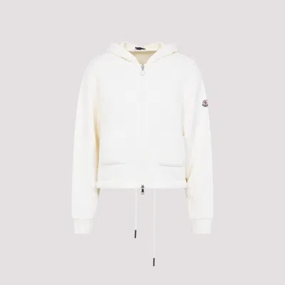 Moncler Natural Knitted-pocket Hoodie In Neutral
