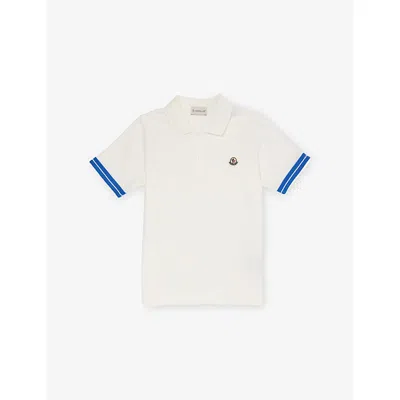 Moncler Kids' Logo-embroidered Cotton-pique Polo Shirt 4-14 Years Natural