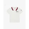 Moncler Logo-embroidered Stretch-cotton Polo Shirt 3-36 In Natural