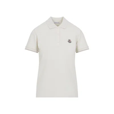Moncler Natural Logo Polo In Neutral