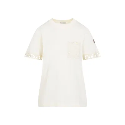 Moncler Natural White Cotton Short Sleeves T-shirt