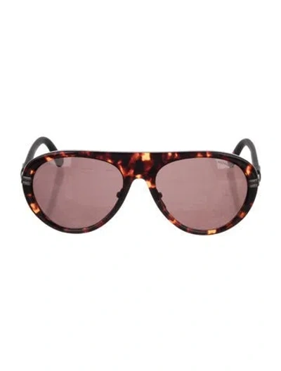 Pre-owned Moncler Navigaze Aviator Sunglasses In Black