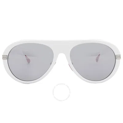 Moncler Navigaze Smoke Mirror Pilot Men's Sunglasses Ml0240 21c 57 In White