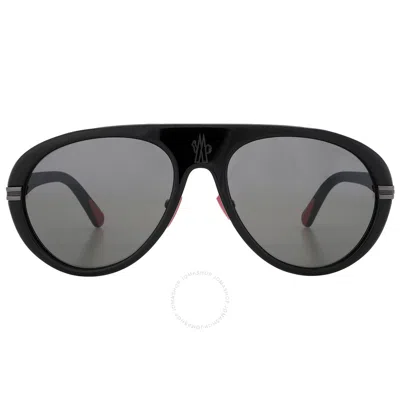 Moncler Navigaze Smoke Pilot Men's Sunglasses Ml0240 01a 57 In Black