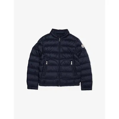 Moncler Kids' Navy Acorus Nylon Jacket 4-14 In Blue