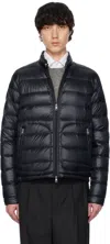 Moncler Navy Acorus Short Down Jacket In 776 - Blue