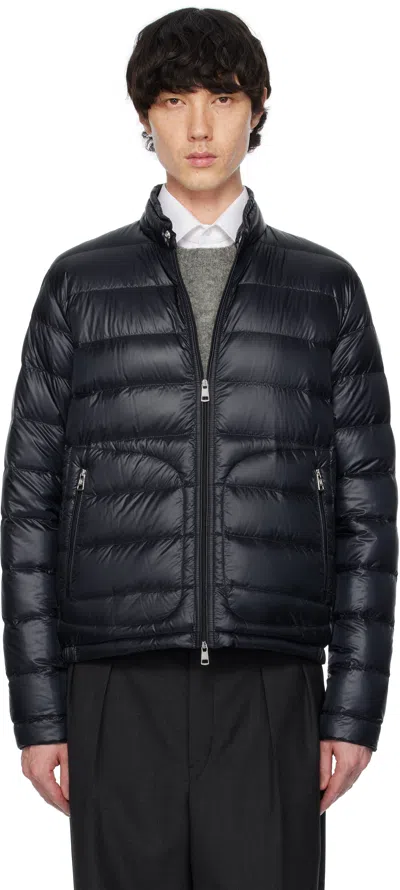 Moncler Navy Acorus Short Down Jacket In 776 - Blue