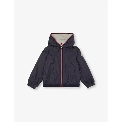 Moncler Kids' Navy Anton Hooded Shell Jacke In Blue