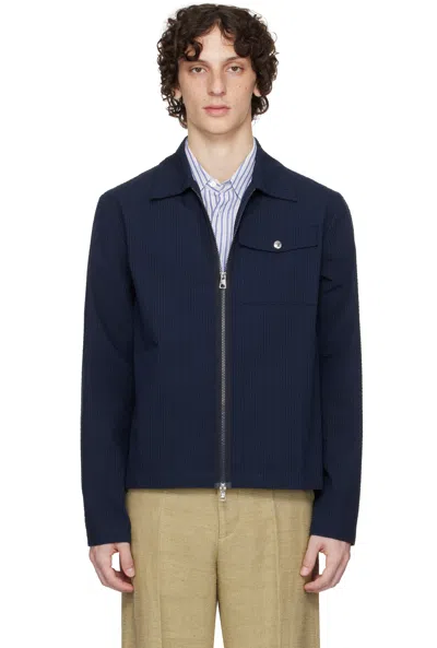 Moncler Navy Archivio Creativo Jacket In Red