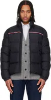 Moncler Puffer Jacket With High Collar And Quilted Design In Blue