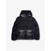 Moncler Navy Barin Hooded Down Jacket 4-14 In Blue