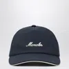 Moncler Navy Baseball Cap With Embroidered Logo In Blue