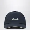 Moncler Navy Baseball Cap With Embroidered Logo In Blue