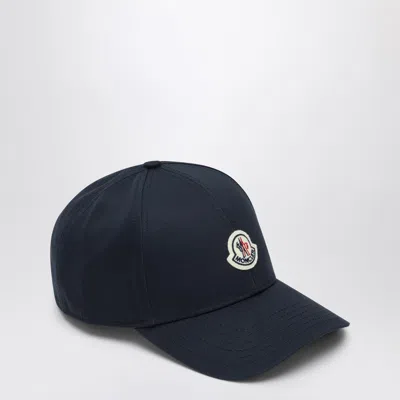 Moncler Navy Baseball Cap With Logo Men In Blue