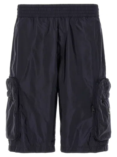 MONCLER NAVY BLUE BERMUDA SHORTS
