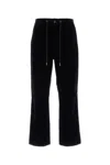 Moncler Corduroy Trousers With Back Pockets And Button Accents In Navy Blue
