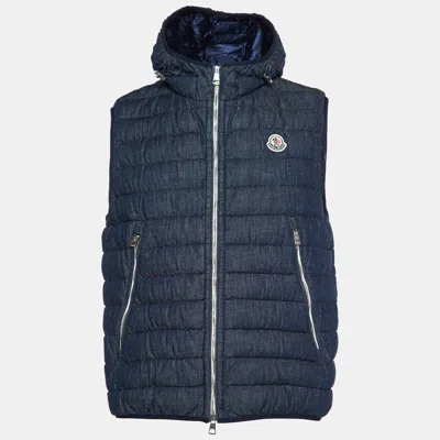Pre-owned Moncler Navy Blue Cotton Quilted Puffer Vest M