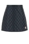 Moncler Navy Blue Diamond-quilted Mini Skirt