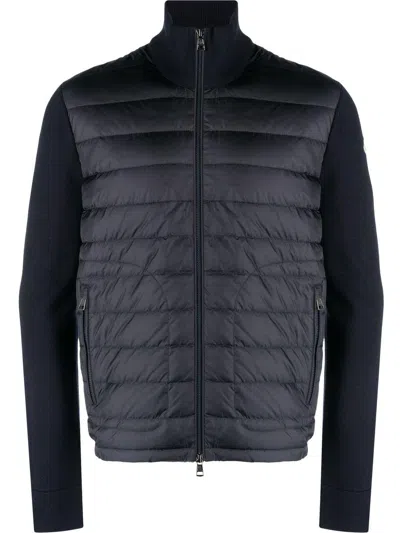 Moncler Padded Zip-up Cardigan In Black