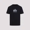 Moncler Faded Logo Cotton T-shirt In Navy Blue