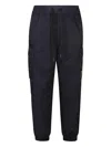 Moncler Cargo Pants In Gabardine Fabric In Blue