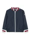 Moncler Maki Tricolour-trim Woven Bomber Jacket 4-14 Years Blue Night In Blue