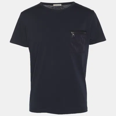 Pre-owned Moncler Navy Blue Jersey T-shirt L
