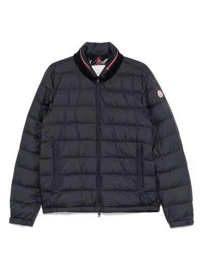 MONCLER NAVY BLUE LOGO DOWN JACKET