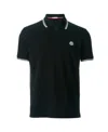 Moncler Cotton Polo Shirt In Black