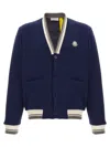 Moncler Navy Blue Logo Printed Cardigan
