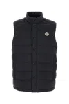 Moncler Men Midnight Blue Nylon Barthe Sleeveless Down Jacket In Black