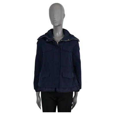 Pre-owned Moncler Navy Blue Nylon Eclaire Windbreaker Jacket 0 Xs