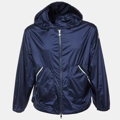 Pre-owned Moncler Navy Blue Nylon Filiria Zip Up Jacket S