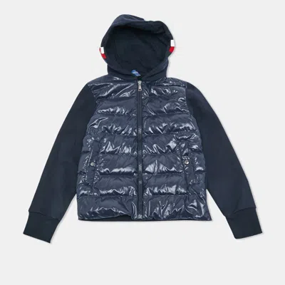 Pre-owned Moncler Navy Blue Nylon Zip Up Down Jacket 10 Yrs