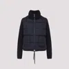 Moncler Navy Blue Padded Wool Zip-up Cardigan