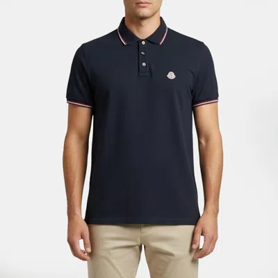 Pre-owned Moncler Navy Blue Pique Knit Polo T-shirt Xxl