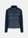 Moncler Grenoble Quilted Zip Up Cardigan In Navy Blu In Blue