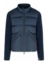 Moncler Grenoble Padded Cardigan With Zip In Blue