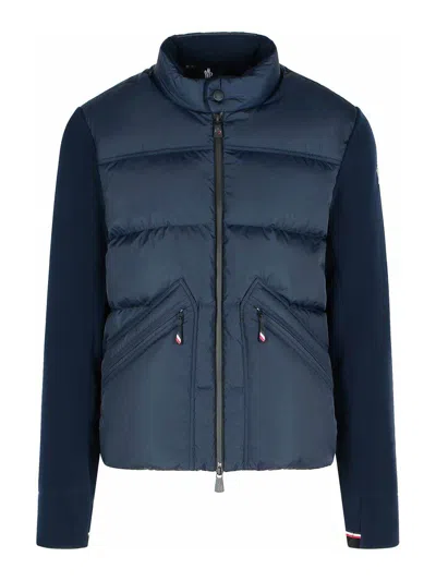 Moncler Grenoble Padded Cardigan With Zip In Blue