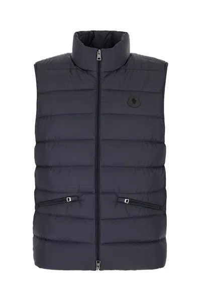 Moncler Black Lechtal Padded Gilet In Gray