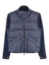 Moncler Grenoble Quilted Zip Up Cardigan In Navy Blu In Blue