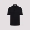 Moncler Blue Polo Shirt With Classic Collar In Navy Blue