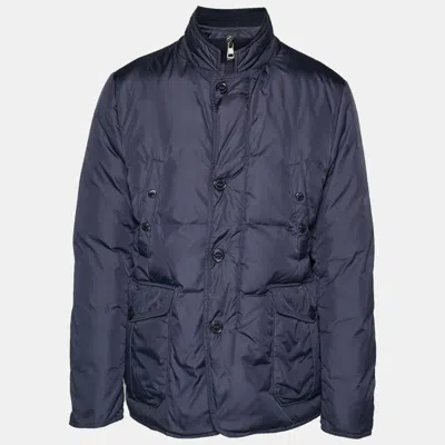 Pre-owned Moncler Navy Blue Synthetic Quilted Jacket Xxl