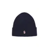 Moncler Grenoble Navy-blue Virgin Wool Hat In Black