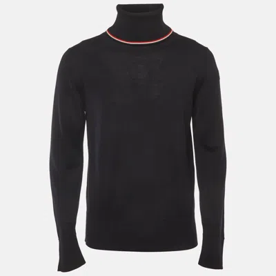 Pre-owned Moncler Navy Blue Virgin Wool Turtleneck Long Sleeve Sweater M