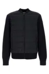 Moncler Wool Padded Cardigan With Zip In Black