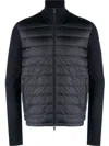 Moncler Navy Blue Zip-up Cardigan In Black